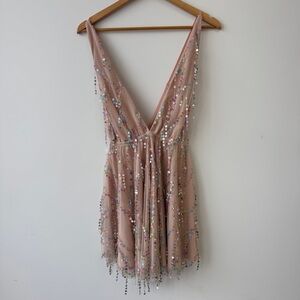 Elegant Sequin Embellished Mini Dress